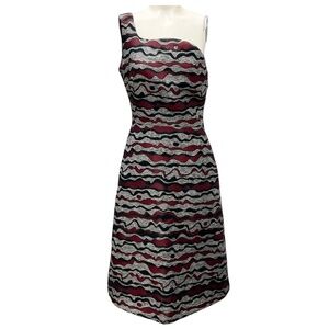 ROKSANDA GREY MULTI ONE SHOULDER MIDI DRESS